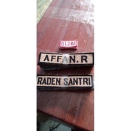 Embroidered embroidery bet custom name, unit size 11x2.5 cm