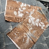Kain Ecoprint 2 Meter Motif Bunga Halus Oranye