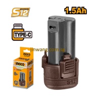 Lithium-ion 1.5Ah battery 12V INGCO (Type-C)
