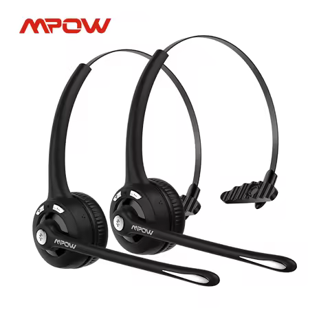 1/2 pack Mpow Pro Office Wireless Bluetooth V5.0 headphone With Microphone 13H Talking Time For Driv