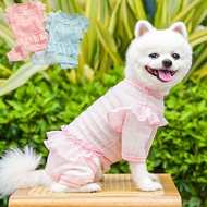 Flying Sleeves Puppy Clothes Breathable Dog Jumpsuit Four-legged Dog Pants Pet Mesh Onesie Cute Cat 