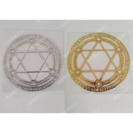 六芒星 圖案滴膠金字塔材料銅質手機金屬貼金色銀色