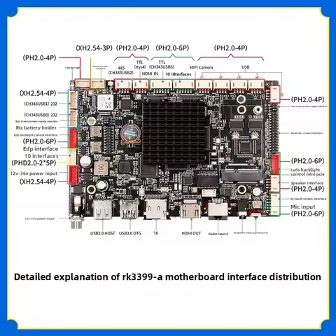 RK3399 Android Industrial Motherboard All-in-One Computer AI Robot Jukebox Support Linux Ubuntu Syst