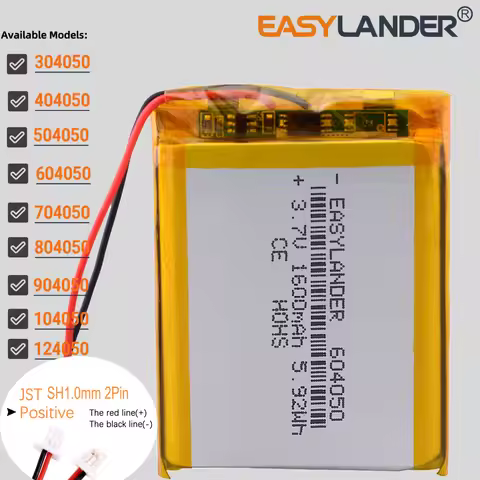 JST SH1.0 2P 304050 404050 504050 3.7V 1500mAh 604050 704050 804050 904050 104050 124050 Lipo Lithiu
