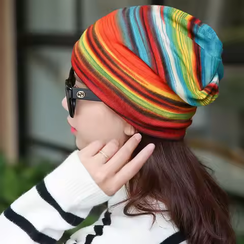 Autumn Winter Beanie Hat Men WomenThin Knitted Hats Skullies Beanies Flannel Warm Bonnet Unisex Mult
