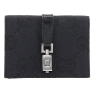 二手 Gucci Jackie Line GG 帆布腰包/皮帶包，義大利製造，黑色翻蓋。女士款。