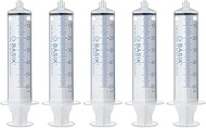 60cc/60ml Syringe, Luer Lock Tip, Silicone O-Ring, Tube Feeding, Craft & Garden, 5-Pack