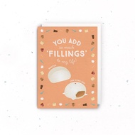 Singapore Souvenir Greeting Card – (Happy Anniversary / Love) Bao Fillings Mantou Lian Rong Bao Feel