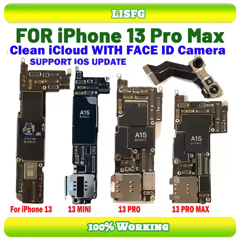 Fully Tested Authentic Motherboard For iPhone 13 Pro Max 128g/256g Unlocked Mainboard With Face ID C