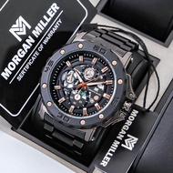 Jam Tangan Pria Morgan Miller-MM08 Original Rantai Stanliess Tanggal Aktif