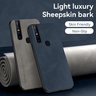 For Vivo V11i V9 V7 Plus V11 V15 V20 V23 V25 Pro V17 V20SE V21 V21e Luxury Matte Sheepskin Leather Silicon Shockproof Case Cover