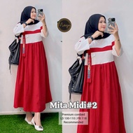 [[ New Arrival ]] Indonesia Midi Meutia Merdeka Mita #2 Midi Dress Merah Putih Bahan Katun Combed Ad
