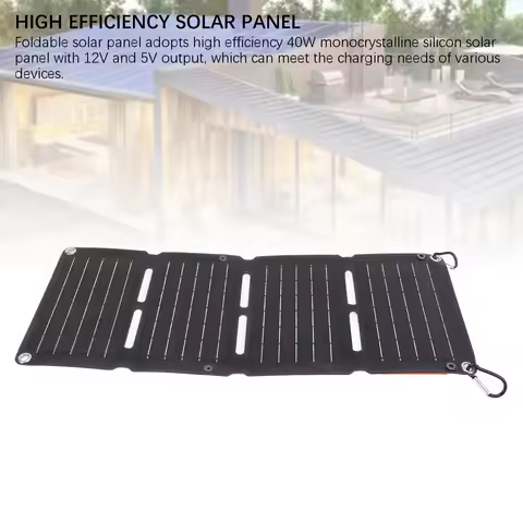 40W Foldable Solar Panel Monocrystalline with QC Fast Charge USB Ports for Outdoor Camping Travel