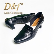 D&f 1005 Loafers Black Heels Office Work Loafers 6.3 Cm