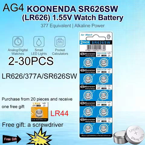 2-30Pcs High Capacity SR626SW AG4 LR626 377A V377 1.5V Alkaline Button Cell Batteries | r for Watche