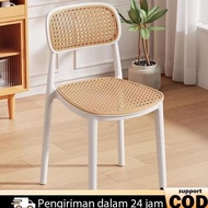 Nordic plastic dining chair rattan chair plastic chair home stackable chair thick plastic patio chai