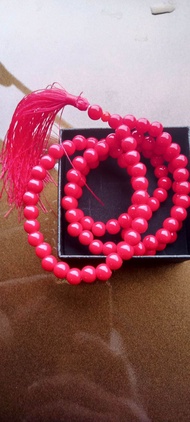 TASBIH BATU MARJAN MERAH ASLI