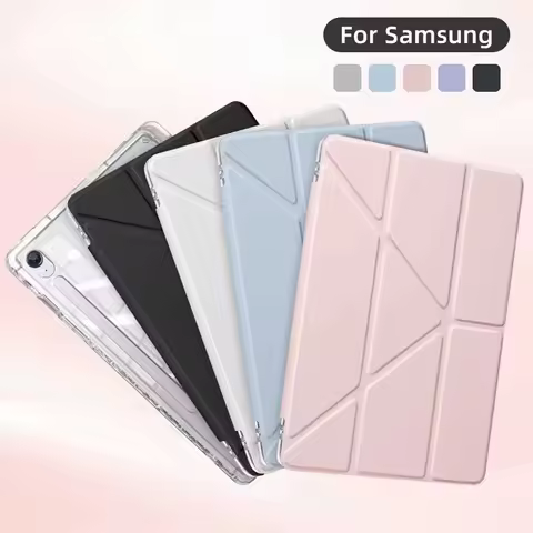 For Samsung Galaxy Tab A11/A11+/S10 Lite/S11 Y-Shape Fold Transparent Acrylic Case Anti-Bend Tablet 