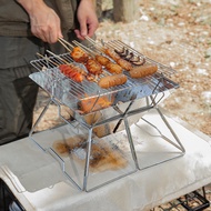 【RM】เตาปิ้งย่าง สแตนเลส รุ่นยอดฮิต!  Foldable Grill Barbecue Pit Stove Stainless Steel BBQ Grill Sta