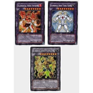 English Yugioh Elemental Terra Firma Secret Rare PP02-EN009 and Elemental Hero Inferno Secret Rare  PP02-EN010