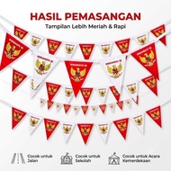 6 Meter Independence Decorative Flags 40 sheets spunbond Flags 17 August Decorations Happy Indonesia