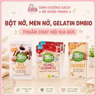 Baking powder, yeast, organic dmBio gelatin powder, domestic German vegan