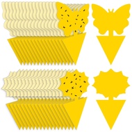 One Set 15Pcs Yellow Adhesive Flying Insect Trap, Strong Sticky Glue Board For Indoor Outdoor Small 