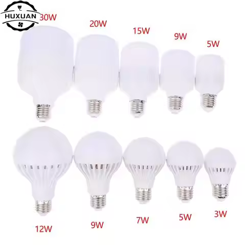 LED Bulb E27 Lamps DC 12V LED Light 3W 5W 7W 9W 12W 15W 20W 30W Real Power Light Bulbs Spotlight Lam