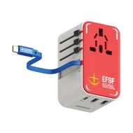 Momax 1-World + ที่ชาร์จ3พอร์ตสำหรับเดินทางพร้อมสายเคเบิล USB-C ในตัวรุ่น Gundam 70W