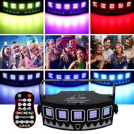 USB Sector LED Mixed Flashing Stage Lights Remote Sound Activated Disco Lights for Festival Parties Lights Wedding UV Light
