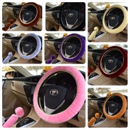 Steering cover Non-slip Car Decoration Wheel Handbrake Gear Shift Plush Cover Velvet Stereng Proton 