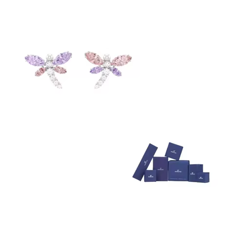 Swarovski x Ariana Grande Swarovski Cubic Zirconia Stud Earrings Women's Purple/Pink 5737371