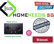 Rinnai RB-72G 2 Burner Built-In Hob Schott Glass (Black) Top Plate  Free Delivery