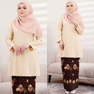 (XS - 5XL) NUDE FD BROWN KURUNG RIAU BATEK BATIK PLUS SIZE TUNANG SEDONDON BRIDESMAID KENDURI KURUNG