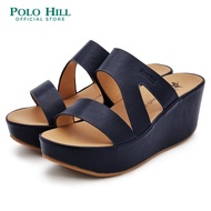 POLO HILL Ladies 2-Band Wedges Shoes PLSW-LS5053 (Blue/Pink)