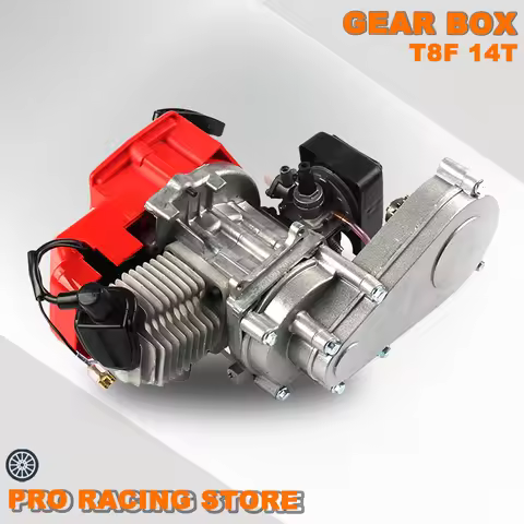 49CC 2 Stroke Motor Engine with T8F 14t Gear Box Easy to Start Pocket Bike Mini Dirt Bike Engine DIY