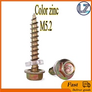 Color Zinc Hex Head Self Tapping Screw/Color Zinc/Hex Head/Self Tapping Screw/Corrosion Resistant/Ea