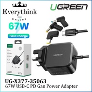 UGREEN UG-X377-35063 67W UNIVERSAL USB C PD GAN POWER ADAPTER CHARGER FAST CHARGE WITH 3 DC CONNECTO