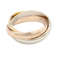 【二手】卡地亞三環戒指，K18（黃金）/ K18WG（白K金），女士三環戒指，二手