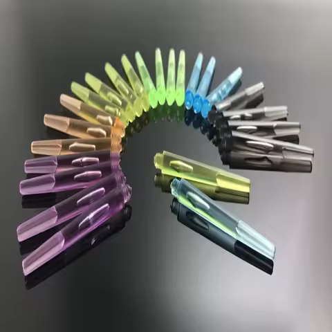 12pcs 45mm/35mm Plastic Darts Shafts 4.5mm Screw Thread Transparent Dart Stems With O Ring For Steel