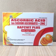 ascorbic acid with zinc ✤RAPCVIT PLUS (Ascorbic Acid as Sodium Ascorbate + Zinc) 100 Capsules◎