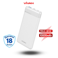 VIVAN Powerbank 10000mAh 2 Input 2 Output Power Bank Fast Charging PD QC3.0 Garansi 18 Bulan VPB-M10