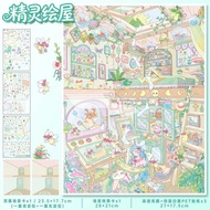 3D Miniature Landscape Stickers Scrapbooking Materials Elf Drawing Scenery Stickers Art Blue Series 