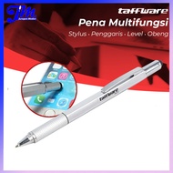 Taffware Pena Multifungsi Plastik Stylus Penggaris Waterpass Obeng