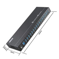 Sipolar Powered USB Hub - 16 Ports 120W USB 3.0 Hub - Charging hub for Multiple Device with 12V/10A 