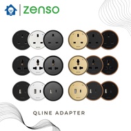 Zenso QLine Series Power Track Adapter with SIRIM 13A Socket | Universal Socket | USB + Type C Socke