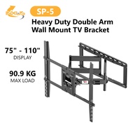 NBSP-5 / Heavy Duty TV Bracket / Size 75" - 110" TV Mount / Double Arm Swivel Bracket  / Full Motion