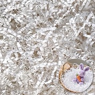 QOIUSO White Crinkle Paper Filler - 5oz Crinkle Cut Shredded Paper for Gift Baskets, Bridesmaid Prop