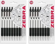Zebra Z-Grip Retractable Ballpoint Pen - Economy Pack of 20 (Black)
