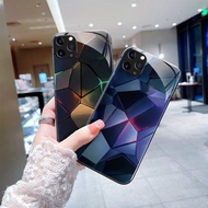 Gem Puzzle, Tempered Glass Case, iPhone 11, iPhone 11Pro,iPhone 11Pro Max, Business Style, High-End Glass Case